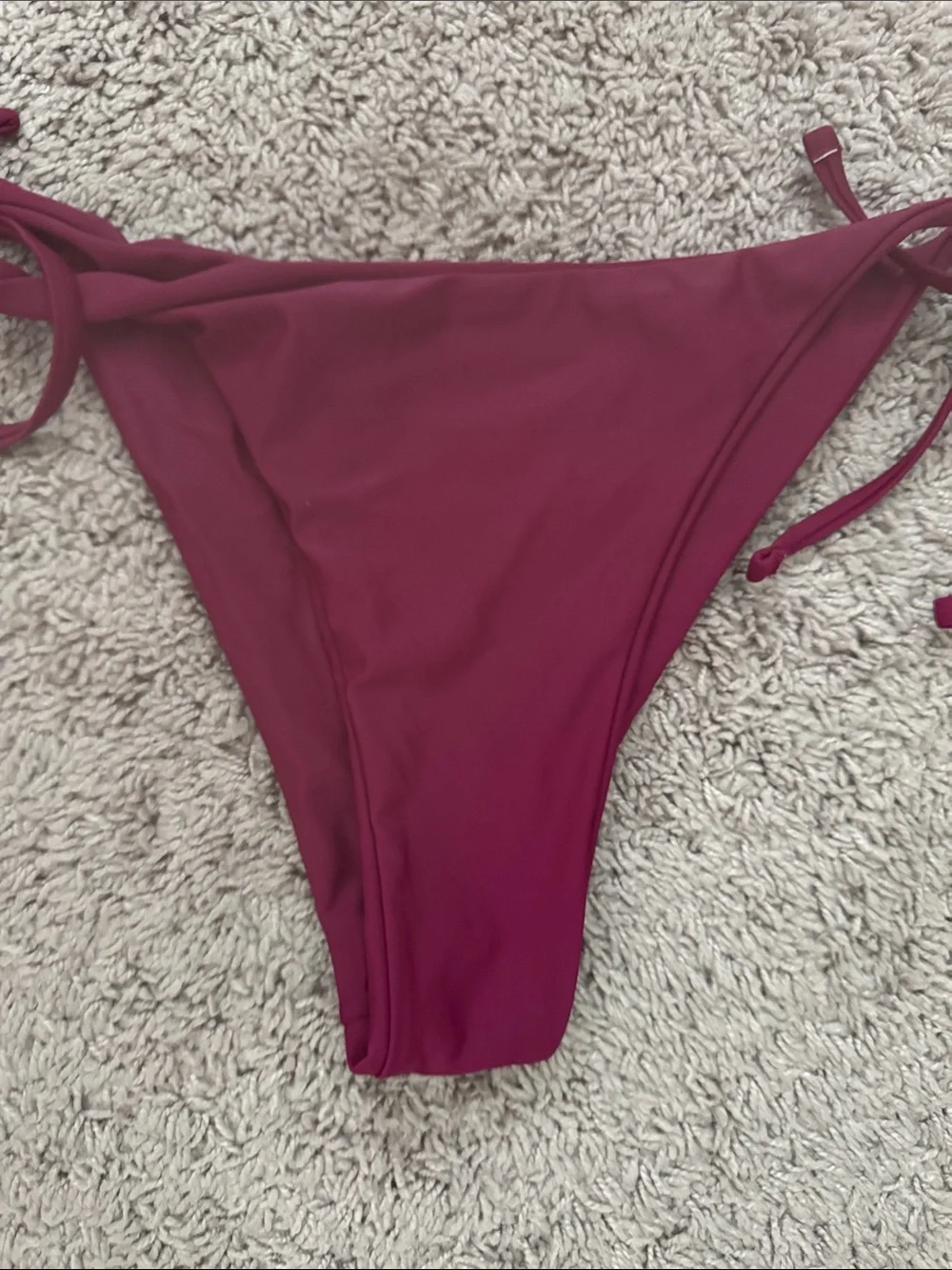 Zaful Maroon Triangle Tie-Side Bikini Set